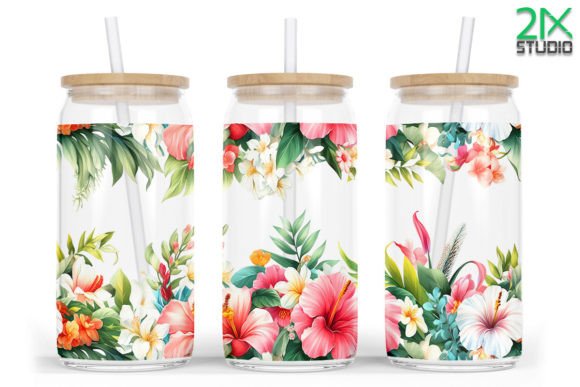 16oz Libbey Glass Bright Tropical Floral: A Creative and Versatile Craft Option