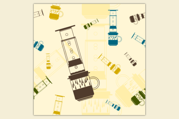 Aeropress Coffee Soft Color Pattern