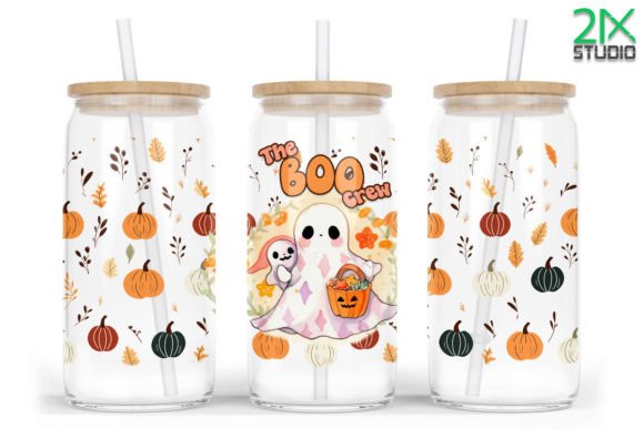 Boo Crew 16oz Libbey Glass Can Wrap: A Halloween Craft Staple