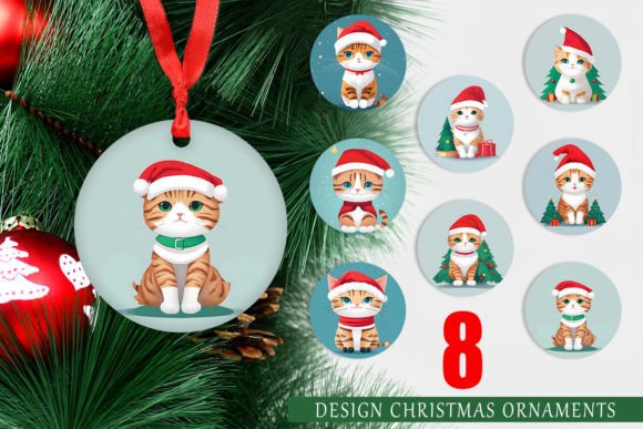 Christmas Ornament Cartoon Cat