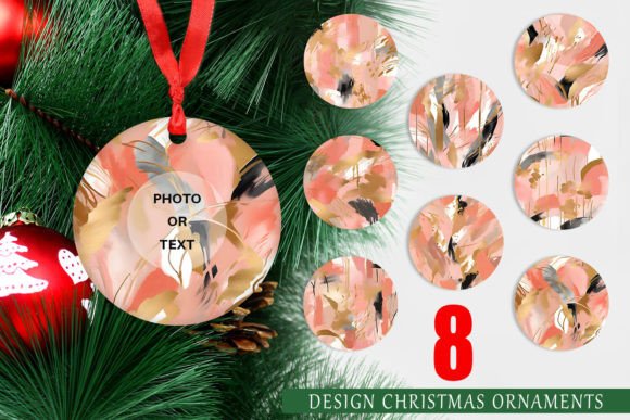 Christmas Ornament Contemporary Art Pink