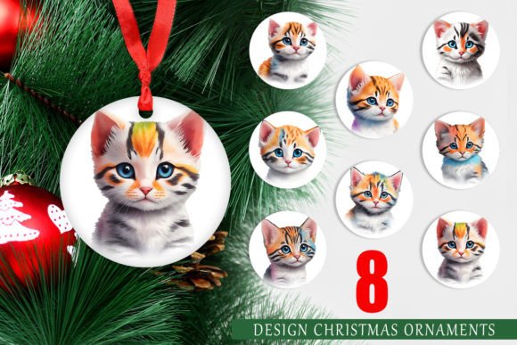 Christmas Ornament Cute Baby Cat Waterco