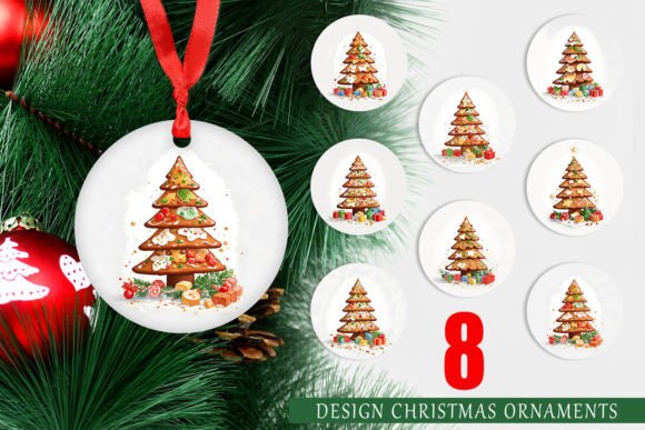Christmas Ornament Watercolor Gingerbrea