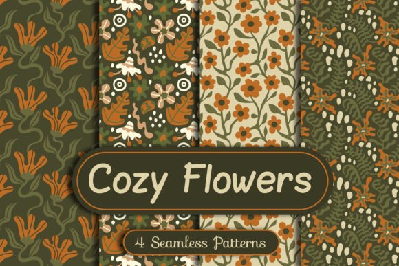 Cozy Flowers Seamless Patterns for Creative Projects