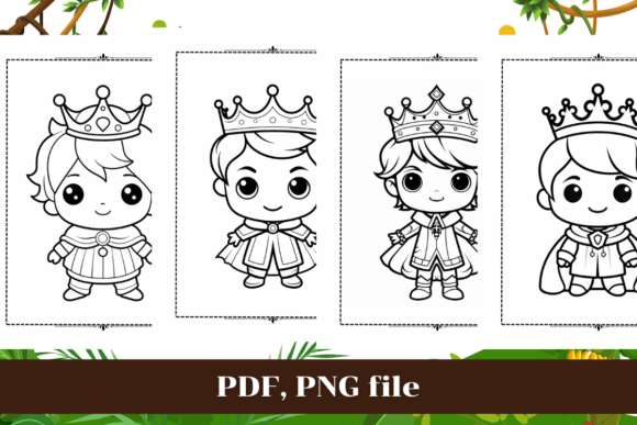 Cute King Kawaii Coloring Pages, KDP