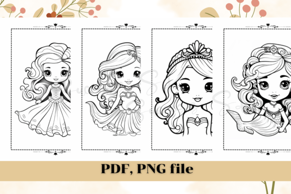 Cute Mermaid Princess Coloring Pages 2