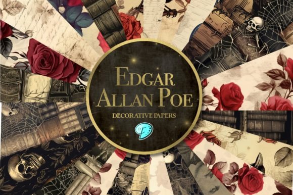 Edgar Allen Poe Seamless Pattern Papers: A Creative Resource for Artists and Crafters