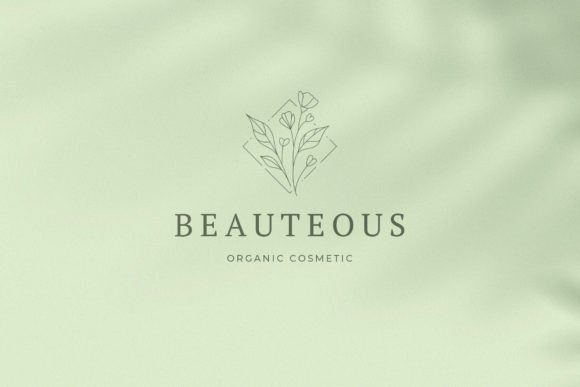 Elegant Botanical Flower Rhombus Frame L