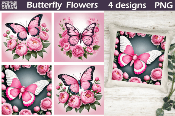 Floral Pink Butterfly PNG: A Versatile Design Element for Creative Projects