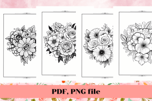 Flower Coloring Pages for Adults KDP