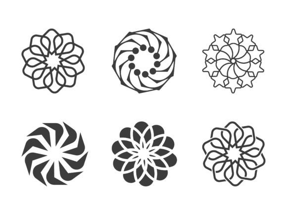 Geometric Flower Shapes Minimalist Logo