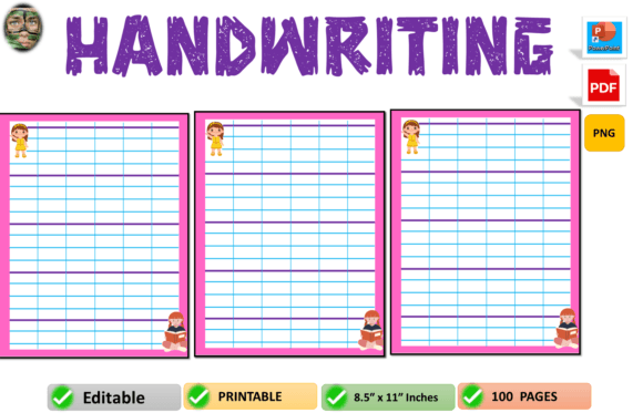 Handwriting Lined Paper for Girls