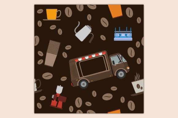 Mobile Coffee Van Dark Seamless Pattern: A Strategic Design Tool for Café and Creative Projects