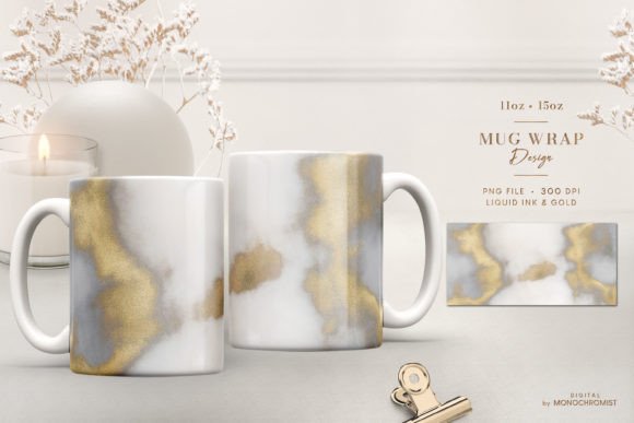 Mug Wrap Sublimation Alcohol Ink Gold: A Versatile Design for Creative Projects