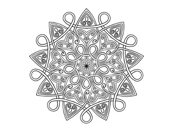 Oriental Mandala Outline Pattern