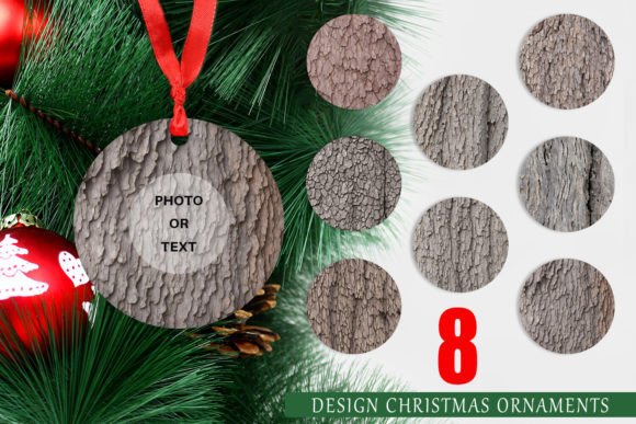 Ornament Tree Bark Texture Background: A Unique Design for Christmas Decor
