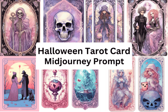 Pastel Halloween Tarot Cards