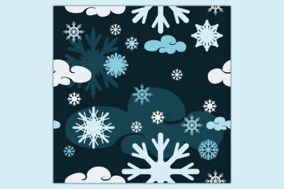 Snowflakes Clouds Dark Seamless Pattern – A Versatile Winter Design Element