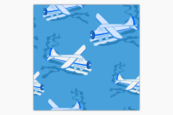 Top Oblique Aerial Pontoon Plane Pattern – A Versatile Design Element for Creative Projects