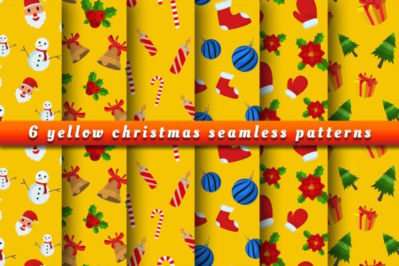 Yellow Christmas Seamless Patterns: A Radiant Addition to Holiday Design Projects